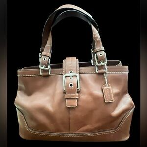 Coach Hamptons Leather Carryall Brown